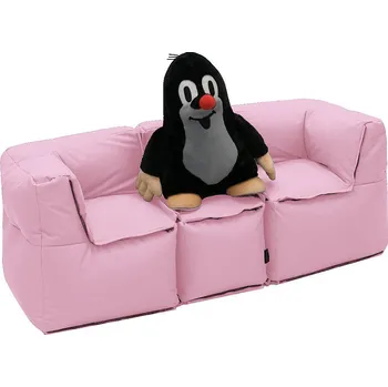 Dětský pokoj Textilní dětská modulová 3-místná lavice MODULTEX KIDS (růžová)