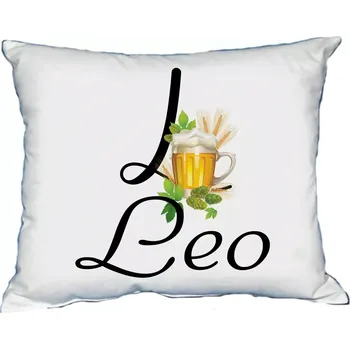Dekorativní polštářek Polštář s pánským jménem LEO Světle zelený (polštář se jménem LEO)