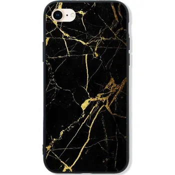 Pouzdro na mobilní telefon Kryt iPhone SE 2020 pevný Marble černo-zlatý (obal neboli pouzdro na iPhone SE 2020)