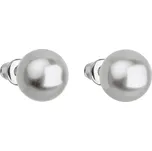 Náušnice bižuterie s perlou světle šedé kulaté 71070.3