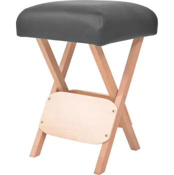 Stolička ZBXL vidaXL Skládací masážní stolička s 12 cm silným sedákem černá