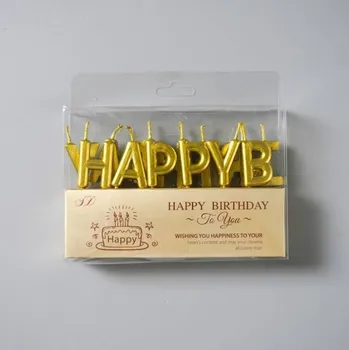 Dortová svíčka Dortisimo Svíčky Happy Birthday zlaté (13 ks)