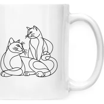 Hrnek malý bílý s potiskem černá kresba