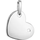 Stříbrný přívěsek lesklé srdíčko s malinkým zirkonem 14020.1