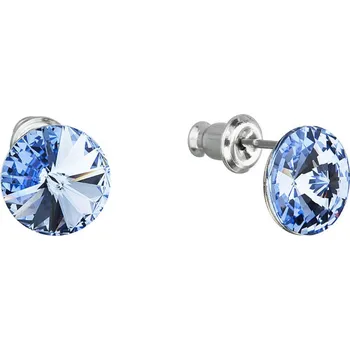 Náušnice Náušnice bižuterie s Preciosa krystaly modré kulaté 51037.3 sapphire