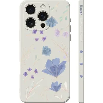 Pouzdro na mobilní telefon Kryt Design iPhone 16 Pro Max Modré kvítky (obal neboli pouzdro na iPhone 16 Pro Max)