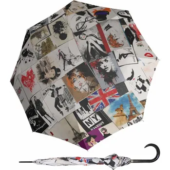 Deštník Doppler Modern Art POSTCARDS - holový vystřelovací deštník