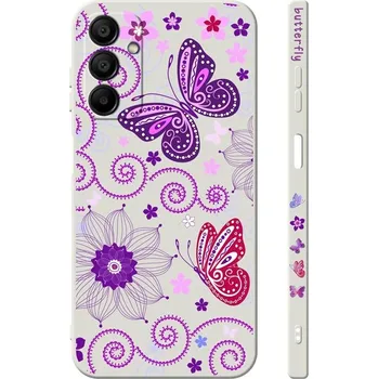 Pouzdro na mobilní telefon Kryt Design Samsung A15 Fialoví motýlci (obal neboli pouzdro na Samsung A15)
