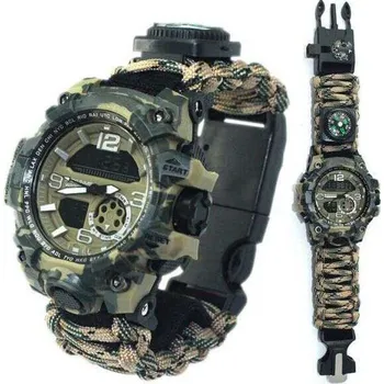 Hodiny Deminas Paracord hodinky pro přežití s kompasem