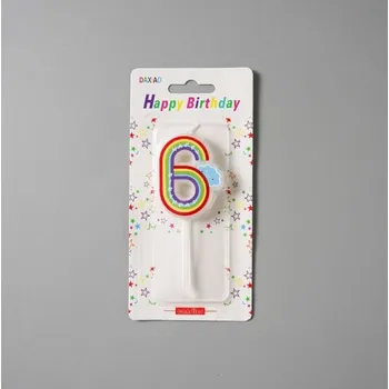 Dortová svíčka Dortisimo Svíčka duhová s obláčkem číslo 6