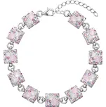 Stříbrný náramek se Swarovski krystaly růžový 33047.3