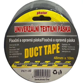 Lepicí páska Univerzální textilní páska - 48 mm x 10 m - černá - PK71-89