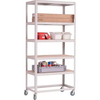 Dílenský regál B2B Partner Pojízdný policový regál, 1920 x 905 x 505 mm