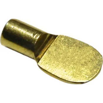 Policový kolíček s plochou "lopatka" 5x16 mm, pomosazený – podpěra polic pro nábytek