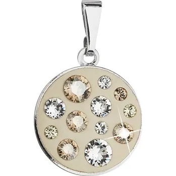 Přívěsek Přívěsek bižuterie se Swarovski krystaly hnědý kulatý 54024.3 sun