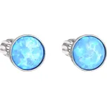 Stříbrné opálové náušnice 11001.3 světle modré