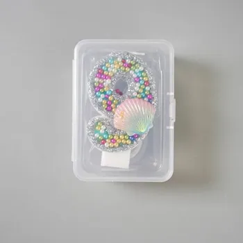 Dortová svíčka Dortisimo Svíčka s perlami a mušlí Oceán číslo 9