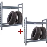 Regál na pneu 1+1 ZDARMA, 1050x1100x350 mm, 2 patra, RAL 7031