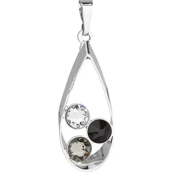 Přívěsek Přívěsek bižuterie se Swarovski krystaly černá slza 54031.3