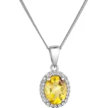 Stříbrný náhrdelník luxusní s citrínem 12086.3 citrine