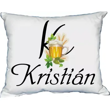 Dekorativní polštářek Polštář s pánským jménem KRISTIÁN Černý (polštář se jménem KRISTIÁN)