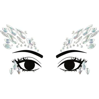 Samolepící dekorace PartyDeco Samolepicí kamínky na obličej svítící ve tmě, 14 x 9 cm