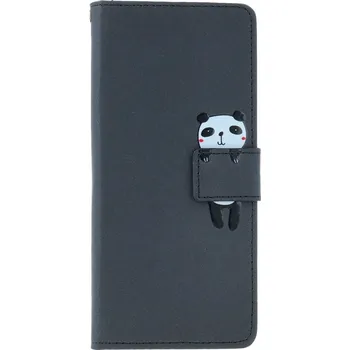 Pouzdro na mobilní telefon Pouzdro Xiaomi Redmi Note 13 Pro knížkové černé s pandou (kryt neboli obal na Xiaomi Redmi Note 13 Pro)