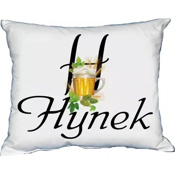 Dekorativní polštářek Polštář s pánským jménem HYNEK Bílý (polštářek pánské jméno )