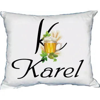 Dekorativní polštářek Polštář s pánským jménem KAREL Žlutá (polštář se jménem KAREL)