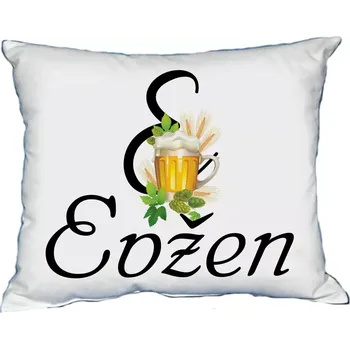 Dekorativní polštářek Polštář s pánským jménem EVŽEN Černý (polštářek pánské jméno )