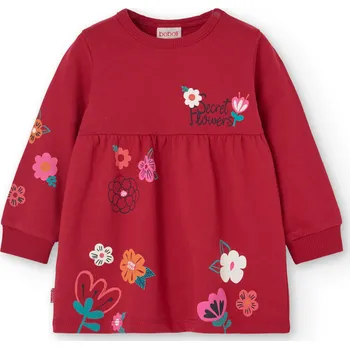 Dívčí šaty Mikino šaty červené s kytičkami, dívka, Boboli Velikosti: 98