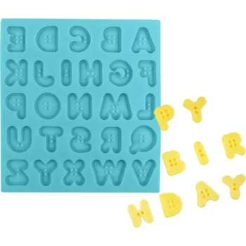Silikonová formička abeceda knoflíky 12x13 cm - Cakesicq