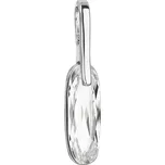 Stříbrný přívěsek s krystaly Swarovski bílý ovál 34241.1