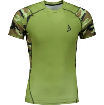Pánské tričko Pánské funkční kompresní tričko s krátkým rukávem premium ALTISPORT VOJ/ALM038TR04 ZELENÁ/KHAKI XL