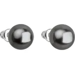 Náušnice bižuterie s perlou šedé kulaté 71070.3
