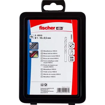 Vrták Sada fischer vybrušovaných vrtáků do kovu HSS-G 1 - 10 mm (19 ks)