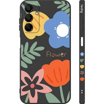 Pouzdro na mobilní telefon Kryt Design Samsung A15 Malované květy černý (obal neboli pouzdro na Samsung A15)
