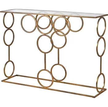 Konzolový stolek Luxusní konzolový stůl Trivox s propletenými kruhy 130cm