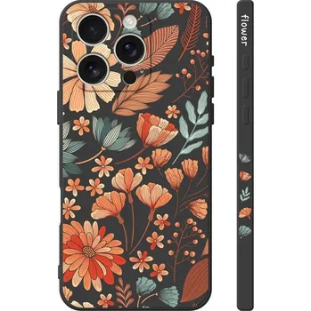 Pouzdro na mobilní telefon Kryt Design iPhone 16 Pro Max Luční kvítí černý (obal neboli pouzdro na iPhone 16 Pro Max)