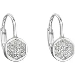 Stříbrné náušnice visací se zirkonem v bílé barvě 11212.1