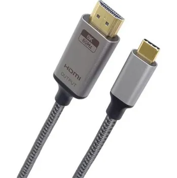 Video kabel PremiumCord USB-C na HDMI kabel 2m rozlišení obrazu 8K@60Hz,4K@144Hz Aluminium KU31HDMI22