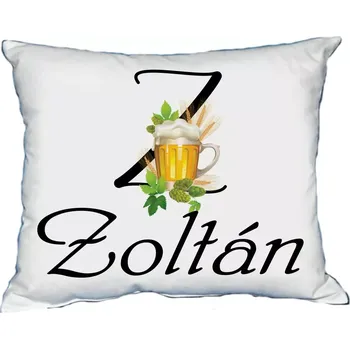 Dekorativní polštářek Polštář s pánským jménem ZOLTÁN Bílý (polštář se jménem ZOLTÁN)