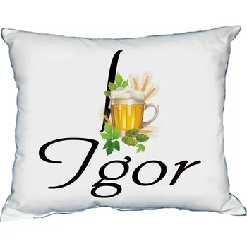 Dekorativní polštářek Polštář s pánským jménem IGOR Bílý (polštářek pánské jméno )