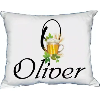 Dekorativní polštářek Polštář s pánským jménem OLIVER Černý (polštář se jménem OLIVER)