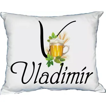 Dekorativní polštářek Polštář s pánským jménem VLADIMÍR Světle zelený (polštář se jménem VLADIMÍR)