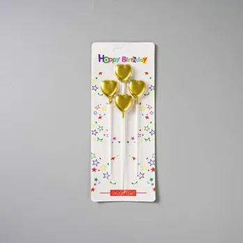 Dortová svíčka Dortisimo Svíčky Srdce zlaté (4 ks)