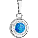 Stříbrný přívěsek s modrým syntetickým opálem a krystaly Swarovski 74096.1 blue