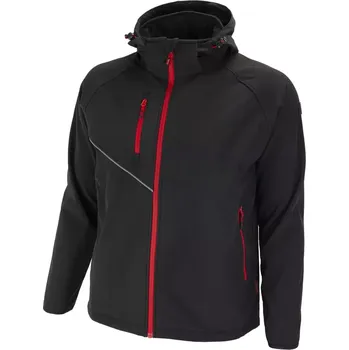BNN FORCE Jacket black/red bunda softshell černá - v. S