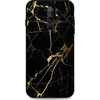 Pouzdro na mobilní telefon Kryt Xiaomi Redmi 9 pevný Marble černo-zlatý (obal neboli pouzdro na Xiaomi Redmi 9)