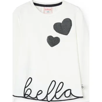 Dívčí tričko Triko dlouhý rukáv, ozdobná srdíčka, dívka, Boboli Velikosti: 140